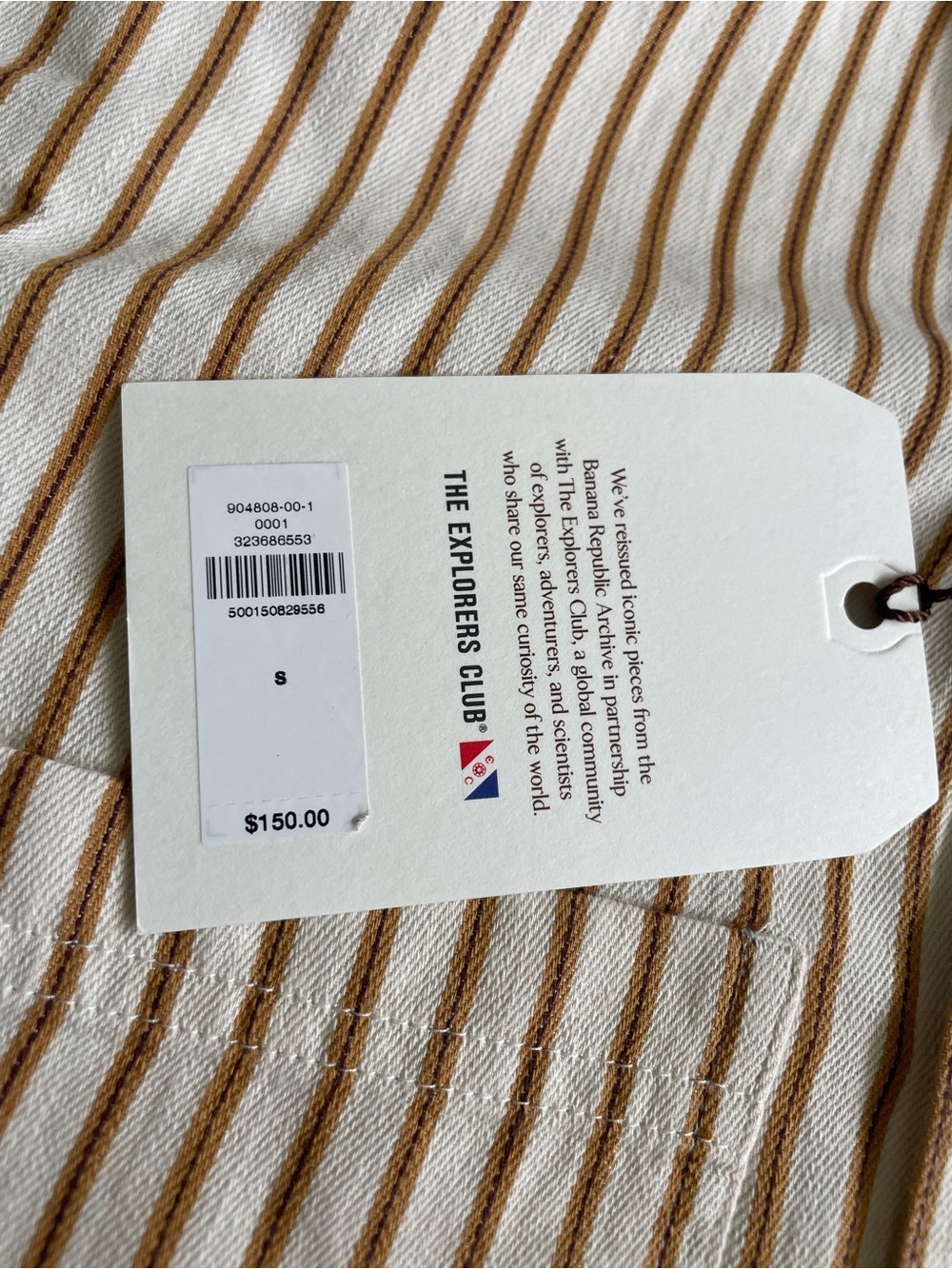 Banana Republic Cream & Tan Striped Button-Down Shirt - Picture 2 of 9